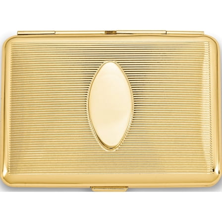 Fashion Brass-Plated Elastic Holder (Holds 14 King) Cigarette/Card Case (4 X 2.75) Made In China gl8270