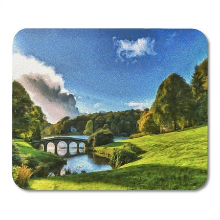 English Landscape Gardens SIDONKU Green Countryside Oil Painting of Landscaped Garden in English Mousepad Mouse Pad Mouse Mat 9x10 inch ()