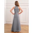thumbnail image 2 of Sxiwei Robe Maxi à Sequins pour Filles Junior Demoiselle d'Honneur Robe de Mariage Froncée Longueur au Sol Robe de Soirée Formelle Grise 8, 2 of 7