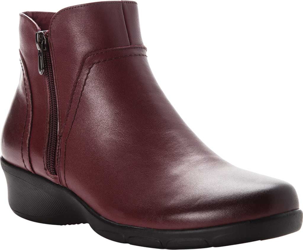 Women's Propet Waverly Ankle Bootie Rich Burgundy Full Grain Leather 6.