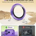 thumbnail image 5 of TECH CIRCLE for iPhone 17 Pro Magnetic Case Compatible with MagSafe [Never Yellowing] [Military Grade Drop Protection] Full Camera Lens Protector Plating Soft Clear Cover for Women,Purple, 5 of 5