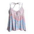 thumbnail image 6 of BODOAO Women's Spaghetti Strap Tank Top Paisley Print V Neck Flowy Camisole Loose Fit Boho Sleeveless Casual Summer Cami Top for Beach Vacation Festival Wear Pink 2XL, 6 of 7