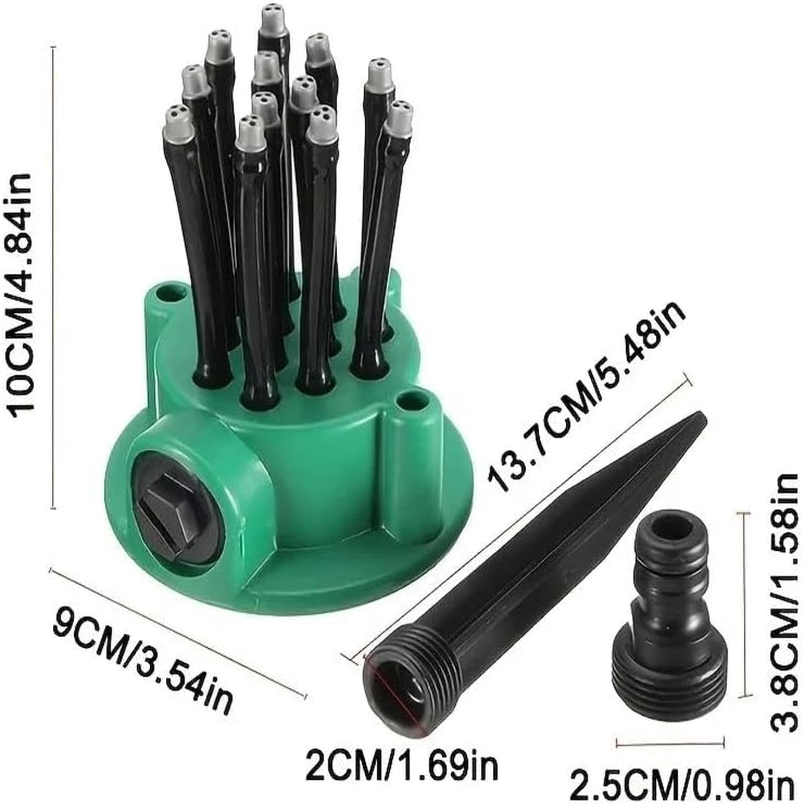 EVHRZN 360°Multi-Directional Lawn Sprinkler, Stable Rotating Garden Watering Tool with Flexible Spray Nozzles, Roof Cooling Sprinkler for Yard, Backyard, Flowers, Grass, and Outdoor Summer Play