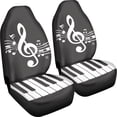 thumbnail image 3 of Xoenoiee Black Music Notes Piano Print 2 Pieece Car Front Seat Covers Dust Resistant Comfortable Auto Seats Cushion Seat Protector Covers, Universal Fit, 3 of 6