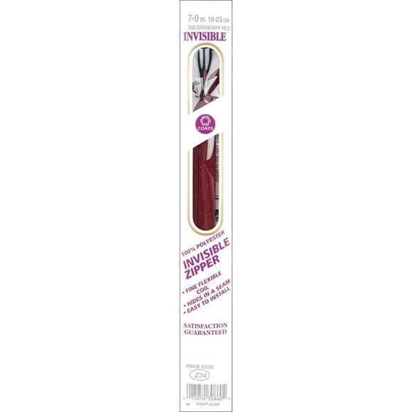 Fermeture Éclair Invisible 7 Pouces à 9 Pouces-Rouge Barberry
