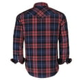 thumbnail image 2 of Coevals Club Men's Western Cowboy Long Sleeve Pearl Snap Casual Plaid Work Shirts Red Black 12 Small, 2 of 3