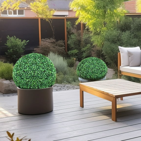 VEVOR 16" Artificial Topiary Greenery Ball Fake Plants Outdoor Indoor Décor