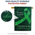 thumbnail image 3 of America Forever Depression Awareness House Flag, 28 x 40 inch Double Sided, Mental Health Support Flag, Green Ribbon Flag, It's Okay Not To Be Okay, Emotional Health Yard Decor, 3 of 4