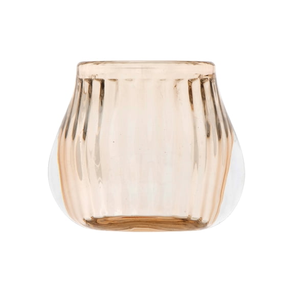 Creative Co-Op Light Amber Transparent Glass Tealight Holder