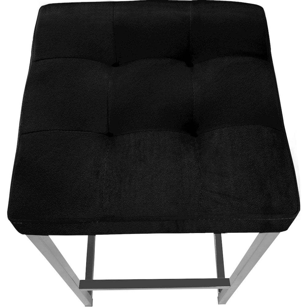 Meridian Furniture Nicola 26.5"H Velvet Counter Stool in Black (Set of 2)