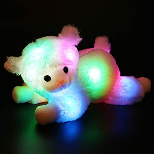 Bstaofy Light up Stuffed Lamb Plush Toy Glow Sheep Nightlight Soft