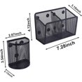 thumbnail image 2 of Magnetic Pencil Holder, 2 Pack, Mesh Wire Storage Baskets with Extra Strong Magnets 2 Large Compartments Marker and Pen Organizer Mesh Pen Locker Holder for Whiteboard, Refrigerator, 2 of 7