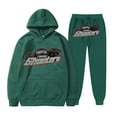 thumbnail image 1 of Promotional activities!Womens Plush Long Sleeved Pants Loose Fitting Pullover With Letter Print And Rope Hoodie Two-piece, 1 of 2