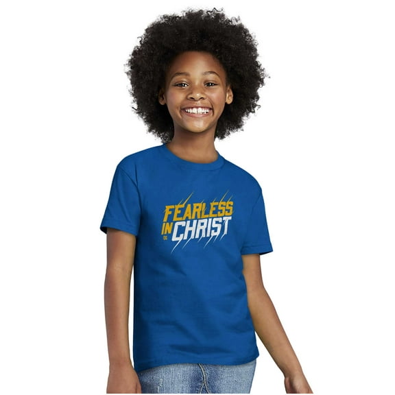 Christian Fearless in Christ Jesus Crewneck T Shirts Boy Girl Teen Brisco Brands XS