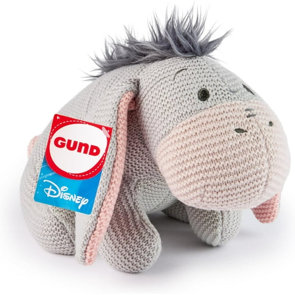 shiyou-Disney Official Eeyore Knit Plush, Winnie The Pooh, Stuffed Animal for Ages 1 and Up, Gray, 10”