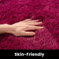 thumbnail image 5 of ASPILLOW Fluffy Area Rugs for Living Room, 4x6 Non Skid Shaggy Carpets for Bedroom, Dorms, Rooms, Home Decor,Wine Red, 5 of 8
