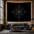 thumbnail image 6 of Sacred Geometry Hexagram Against a Black Background, Mystical Minimalist for Space Lovers, Monochromatic Line Art Wall Decor, Housewarming Gift Tapestry Wall Hanging for Bedroom and Living Room, 6 of 7