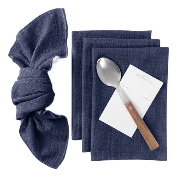 Cotton Linen Napkins 16X16 Inches,Fringed Edge Style for Wedding and Birthday Decor,Washable and Durable