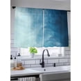 thumbnail image 5 of Sheer Curtains 54 Inch Length 2 Panels Set for Kitchen, Blue Ombre Semi Sheer Curtains for Windows, Coastal Beach Modern Abstract Art Voile Window Treatments Rod Pocket Curtain, 5 of 7