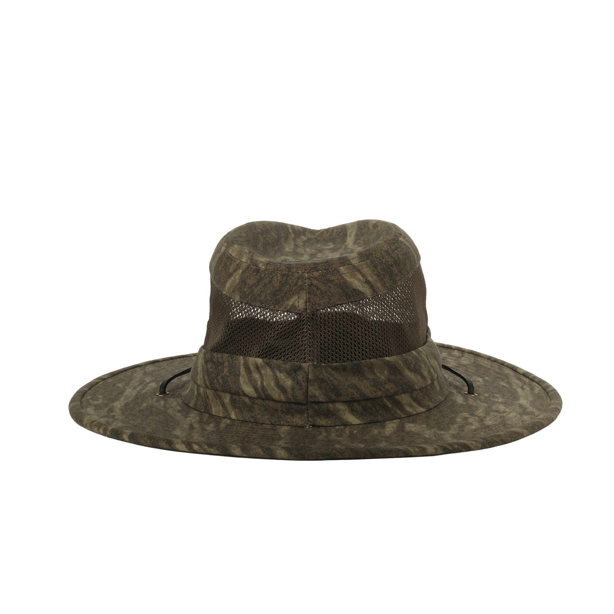 Mossy Oak® New Bottomland Camo Safari Hat – Wide Brim Mesh Crown, Adjustable, One Size