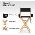 thumbnail image 5 of Upgraded 31" Height Tall Director Chair Folding Artist Makeup with Replacement Cover BlackCanvas, Storage Side Bags, Portable Footrest, Support 250 lbs,Solid Hardwood & Polyester Wood, 5 of 9