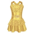 thumbnail image 5 of CHICTRY Girls Shiny Sequins Tutu Ballet Dress Sleeveless Wide Shoulder Straps Jazz Latin Gymnastics Leotard Gold 14, 5 of 7
