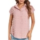 thumbnail image 1 of Blusa superior de la camisa de la rebeca del botón de la manga corta de la gasa del verano de la manera atractiva ocasional de las mujeres Pompotops qwe20646, 1 of 9