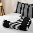 thumbnail image 4 of Castle Fairy Tribal Thin Vertical Stripe Twin Quilt Set 2 Pieces,Minimalism Wide Band Twin Coverlet Set,Black White,1 Bedspread and 1 Pillowcase, 4 of 7