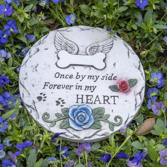 Pet Memorial Stone for Loss Dog or Cat, Dog Passing Away Sympathy Bereavement Gifts, Pet Grave Markers with Paw Prints Funerary Headstones Outdoor Garden