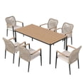 thumbnail image 2 of JOIVI 7-Piece Outdoor Patio Dining Set, Dining Table Set for 6 People, Patio Furniture Set with 70” Metal Table and 6 Cushioned Patio Chairs for Deck, Garden, Patio, 2 of 9