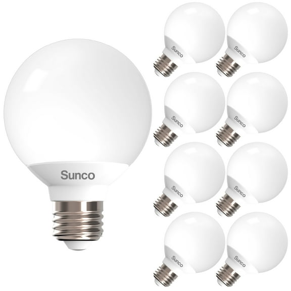 Sunco 8 Pack G25 LED Light Bulbs, Vanity Globe Bathroom Light Bulb, 450 LM, 4000K Cool White, 6W (40W Equivalent), Dimmable Mirror Vanity Decorative Bulb, E26 Base UL