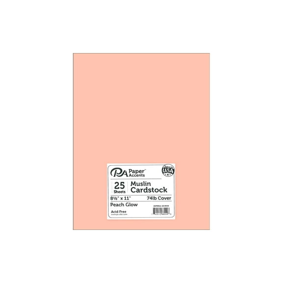 Paper Accents Cardstock 8.5"x 11" Muslin 74lb Peach Glow 25pc