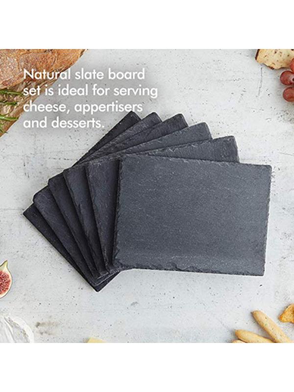 Slate Stone Coasters Rectangle Black Natural Edge Stone Drink Coaster Pad Serving Plate For Home Bar Kitchen - image 5 of 8