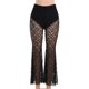 thumbnail image 3 of Pantalones largos de Pierna ancha Jumpingount de encaje estilo gótico para mujer Negro S, 3 of 6