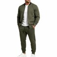 thumbnail image 4 of LYSMORA Men's Bomber Tracksuit Set Full Zip Jacket Drawstring Jogger Pants Outfit for Casual Walks and Light Training, 4 of 7