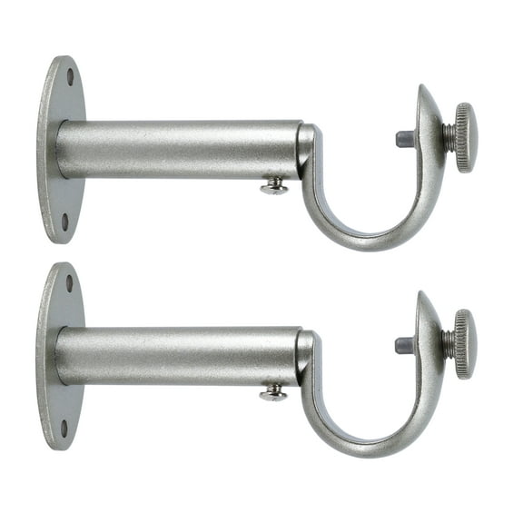 MERIVILLE Set of 2 Pewter Zinc Curtain Drapery Rod Bracket for 1" Rod, Adjustable