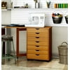 Adeptus Original Roll Cart, Solid Wood, 7 Drawer Gate Leg Roll Cart Desk, Extra Wide Drawers