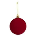 thumbnail image 3 of Set de adornos navideños de terciopelo flocado de 12 a 2,4 pulgadas de bolas de plástico marrón con cuerdas colgantes para decorar el árbol y decorar las casas navideñas, 3 of 9