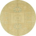 thumbnail image 1 of Ahgly Company Indoor Round Abstract Chrome Gold Yellow Abstract Area Rugs, 4' Round, 1 of 6