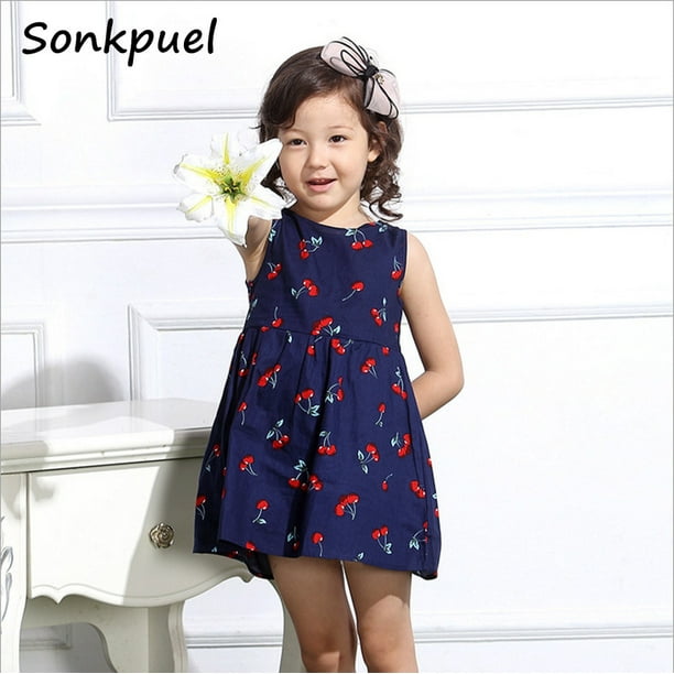 Vestido de verano para ninas pequenas vestidos sin mangas para ninos de 1 a 7 anos ropa de fiesta de cumpleanos para ninas vestido con estampado floral para bebes Bodega Aurrera en linea