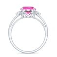 thumbnail image 2 of Rosec Jewels Lab Grown Pink Sapphire Oval Engagement Ring - 4 Carat - AAAA Grade - Sapphire Diamond Ring with Split Shank, 14K White Gold, US 12.00, 2 of 8