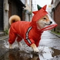 thumbnail image 6 of Dog Raincoat for Medium Dogs, Lightweight Waterproof with Hood Reflective _ #04 _ Red _ S 12"x9", 6 of 6