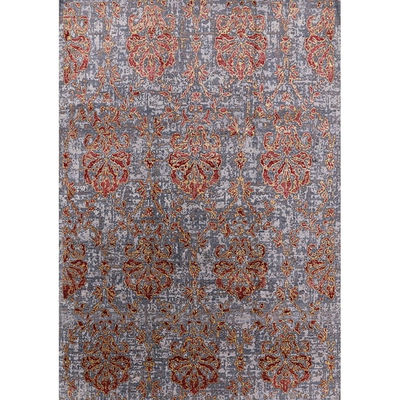 Ahgly Company Machine Washable Indoor Rectangle Industrial Modern Velvet Maroon Purple Area Rugs, 5' x 7'