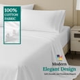 thumbnail image 4 of New Season - Bed Sheet Set Cotton - 100% Organic 400 Thread Count Cotton Sheets with Deep Pockets (up to 15") Soft Cotton Bed Sheets (Queen, Bright Optical White), 4 of 5