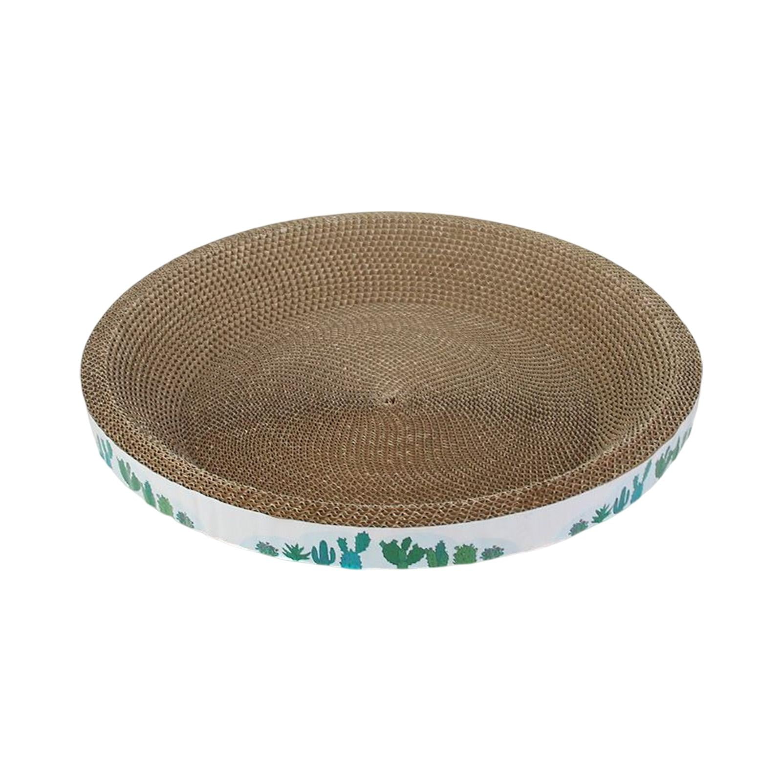 Cat Scratch Pad,Cat Scratch Pad Sleeping Bed Scratcher Bowl Nest,Cat Scratcher Cardboard Lounge Bed House Mat,Cat Scratching Board Prevents Furniture Damage,Soft Comfortable round cactus 43cm