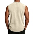 thumbnail image 2 of Zimjoy Men's Vintage Washed Cotton Sleeveless Tank Top Summer Crew Neck Muscle Shirt for Gym Workout Casual Streetwear Beige M, 2 of 4