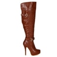thumbnail image 2 of Nature Breeze BF60 Women Pointy Toe Platform Quilt Over Knee Stiletto Heel Boot, 2 of 5