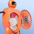thumbnail image 7 of MMJ Robot Fan Portable Rechargeable Flexible Tripod Suction Mount 100 Speeds USB for Desk Car Office Travel, 7 of 7