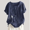 thumbnail image 2 of LYXSSBYX Clearance Plus Size Womens Shirts Women's Summer Casual Short Sleeve Printing Loose Shirt Tops, 2 of 5
