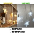 thumbnail image 4 of Snowflakes LED Curtain Lights Color Changing Snowflakes Fairy Lights, LED Snowflake Lights for Home, Church, Wedding, Birthday COLD-USB, 4 of 6